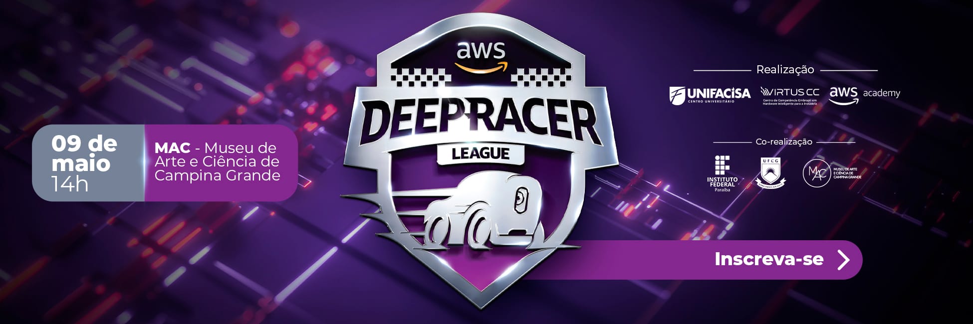 Campina Grande sedia competi&ccedil;&atilde;o de carros aut&ocirc;nomos com intelig&ecirc;ncia artificial no dia 9 de maio&nbsp;